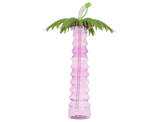 Μπουκάλι Palm Cook Concept με πώμα και καλαμάκι, χωρητικότητα 500ml και διαστάσεις 34x6.5x34cm - Σε 4 επιλογές χρώματος KA0594 3