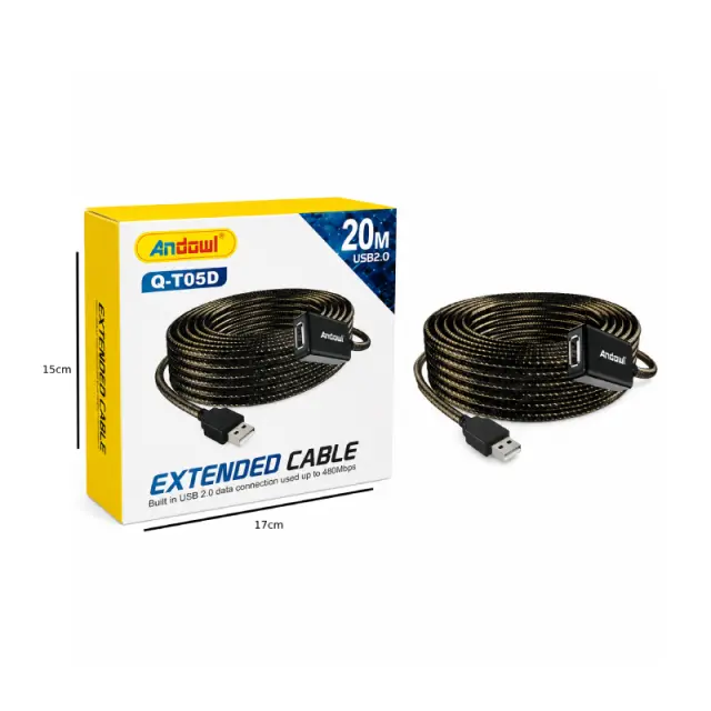 Andowl Καλώδιο Επέκτασης USB 2.0 20 Μέτρων Q-T05D - USB 2.0 Extension Cable 20M 0751233 2
