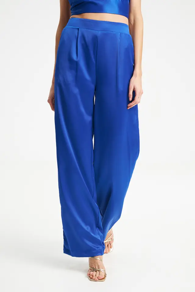 Satin Παντελόνι Ψηλόμεσο με Φαρδιά Γραμμή CORS TROUSERS - XS 3