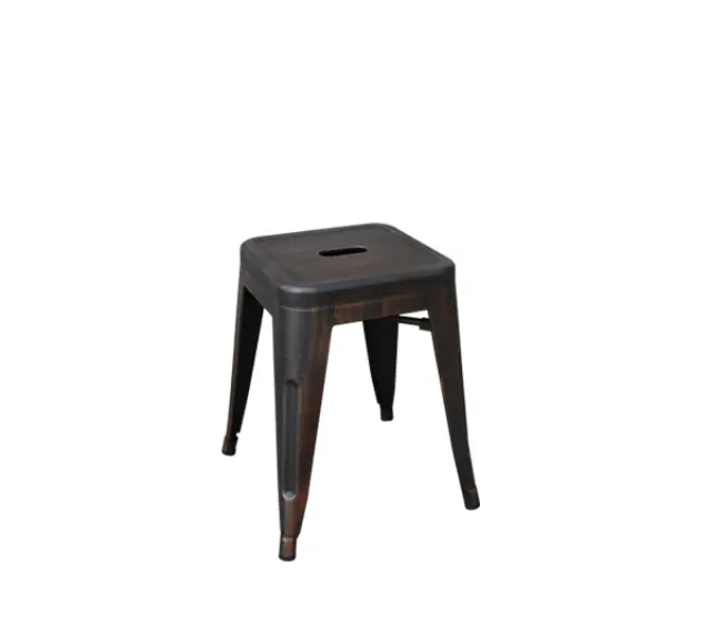 Σκαμπώ RELIX Μέταλλο Μαύρο Antique 39x39 H.45cm