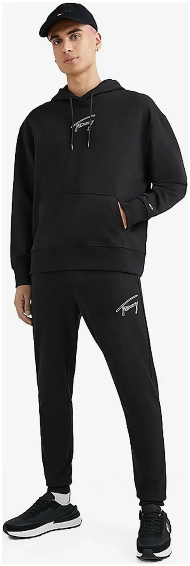 Tommy Hilfiger - Ανδρικό Φούτερ με Κουκούλα και Τσέπες DM0DM15796-BDS Μαύρο 2