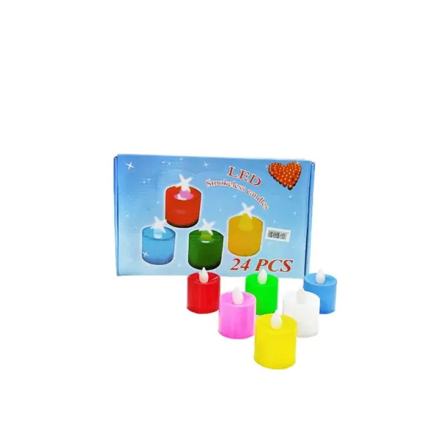 LED Φωτιζόμενα κεράκια 24τμχ. - LED plastic swinging candle 14029