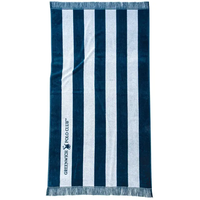 Πετσέτα Θαλάσσης 90Χ170 Βαμβακερή Essential Greenwich Polo Club 3725 Μπλε-Λευκό