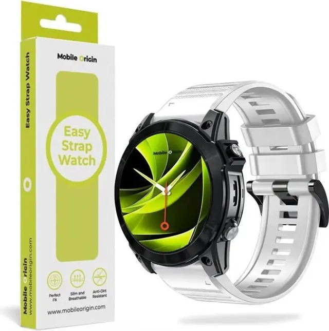 Mobile Origin Easy Strap Silicone Garmin Watch 22mm White