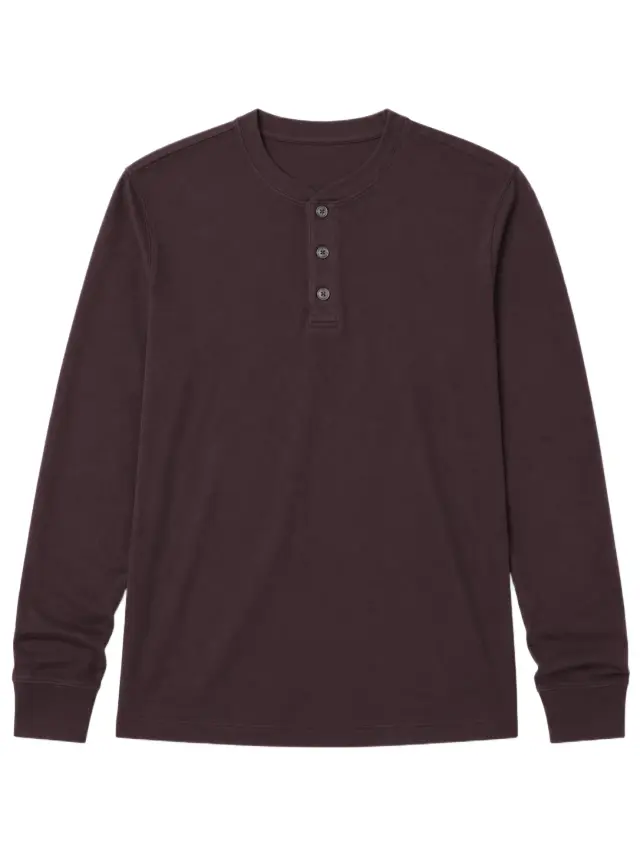 Losan ανδρική μονόχρωμη μπλούζα Henley PANADERO L26WH0123-2