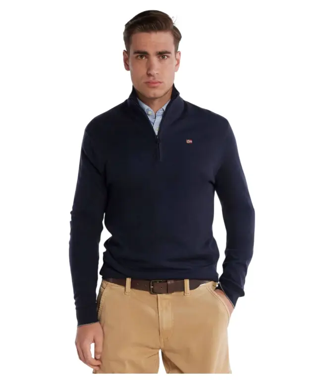 Napapijri - Ανδρικό Πουλόβερ Damavand Regular Fit NP0A4GJS-176 Μπλε Σκούρο - L