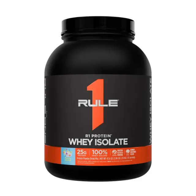 Rule1 R1 Protein Whey Isolate fruity-cereal, 3-lbs