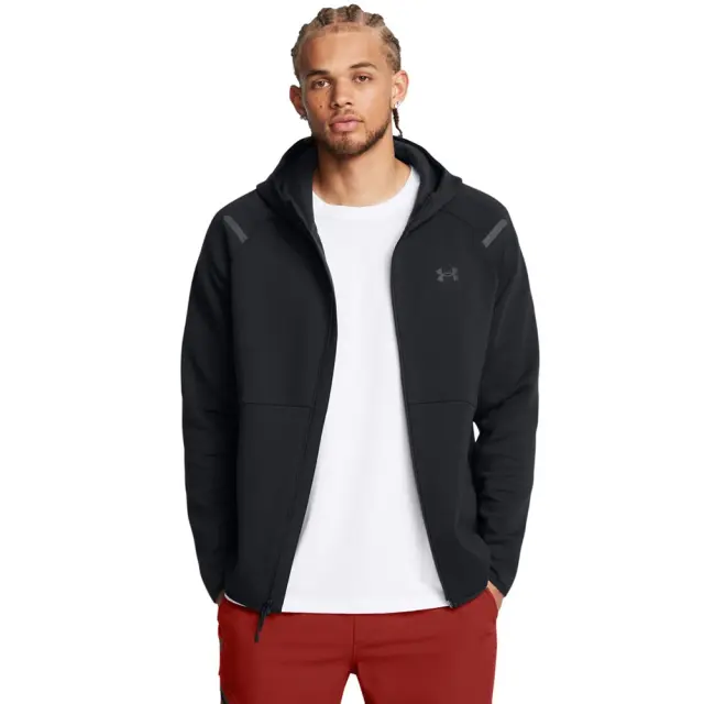 Under Armour Men's Unstoppable Fleece Full-Zip Hoodie Μαύρο 1389352-001 (Under Armour) - XLarge