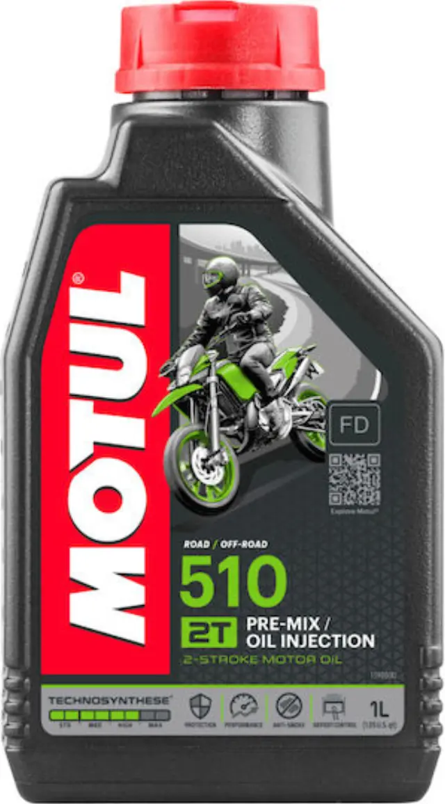 MOTUL 2T MOTO 510FD Ημισυνθετικό Λάδι Μοτοσυκλέτας για Δίχρονους Κινητήρες 1lt