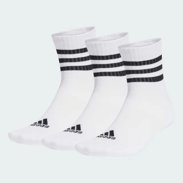 Adidas 3-Stripes Cushioned Αθλητικές Κάλτσες Λευκές 3 Ζεύγη HT3456