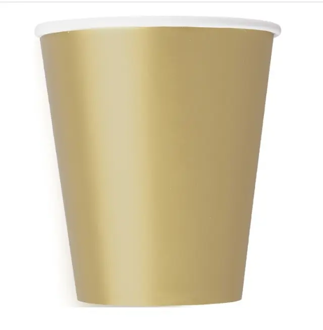 Ποτήρια Χάρτινα 266ml Χρυσό - Gold /8 τεμ