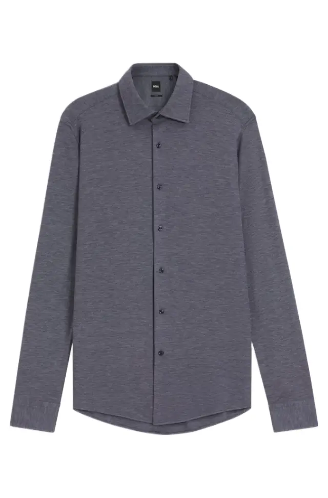Boss ανδρικό μελανζέ πουκάμισο slim fit 50561622-1