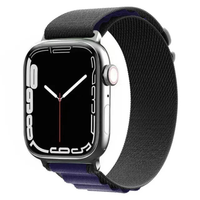Nylon Λουράκι για Apple Watch 38/40/41/42(Series 10/11/12)mm – Black/ Dark Purple