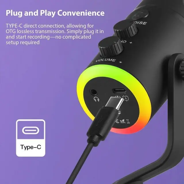Ενσύρματο μικρόφωνο Gaming/Podcast - USB - LED RGB - 812891 3
