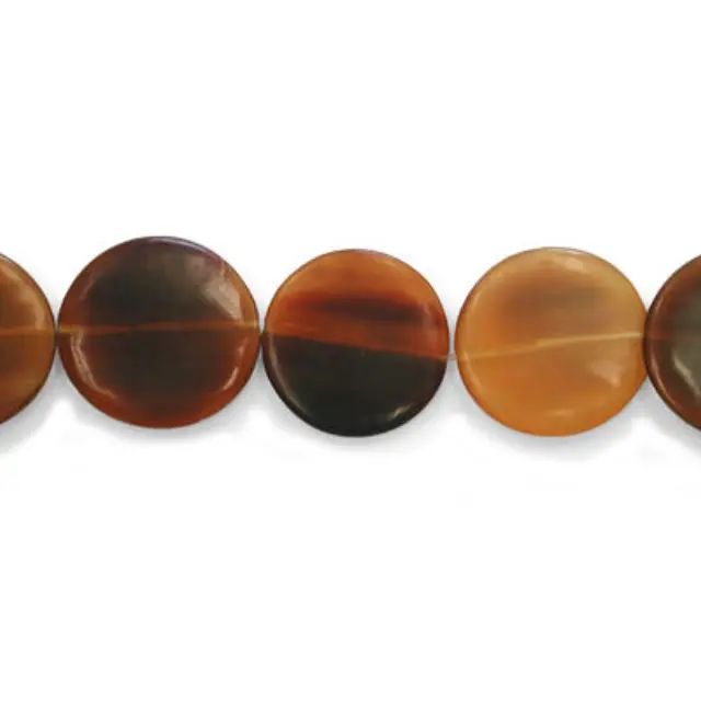 Χάντρα απο Κέρατο - Amber - Disc 16mm ~25τεμ