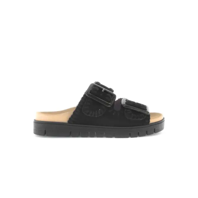 Gabor Παντόφλες Γυναικείο δέρμα Nubuck Μαύρο GAB/63741N 17-SCHWARZ