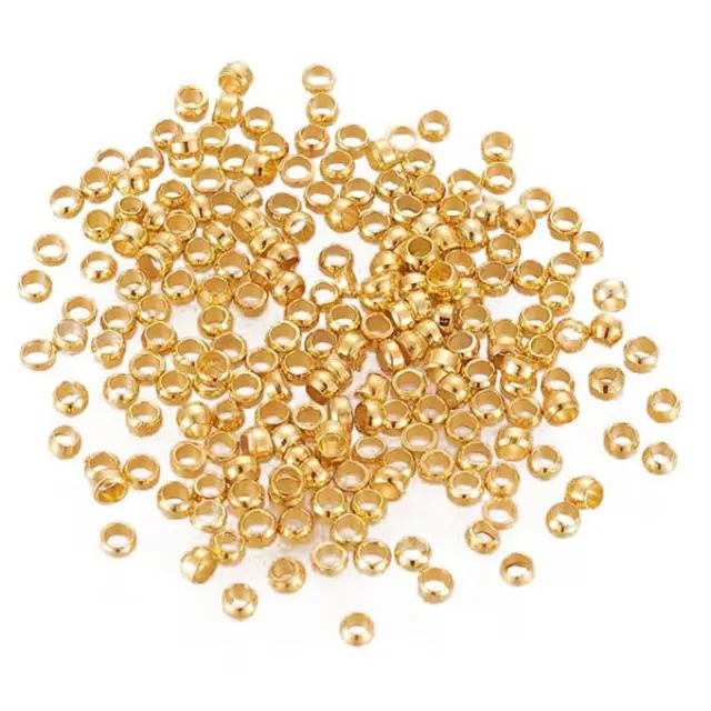 Στοπάκια Crimp Ανοξείδωτο Ατσάλι 304 Golden Ø2.5mm 1.00gr (~50τεμ)