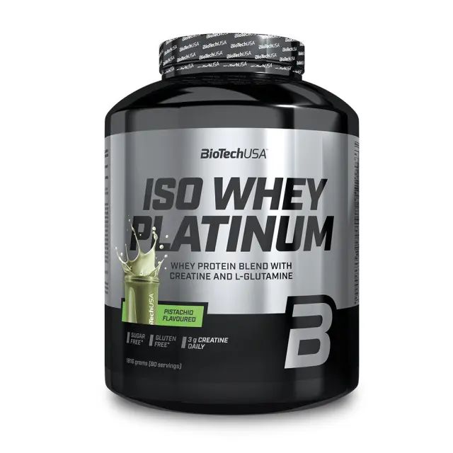 Biotech USA Iso Whey Platinum Πρωτεΐνη Ορού Γάλακτος με Κρεατίνη Χωρίς Γλουτένη με Γεύση Pistachio 1.816kg