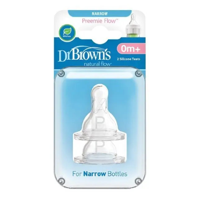 Dr. Brown's Natural Flow Preemie για Πρόωρα Βρέφη (0m+) Θηλές Σιλικόνης για Μπιμπερό με Στενό Λαιμό 2Τεμ.