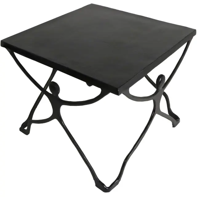 Τραπεζάκι Άνθρωποι Μαύρο Αλουμίνιο 58x58x49cm Σετ 2Τμχ 3