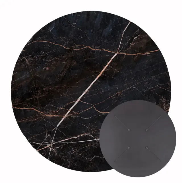 ΕΠΙΦΑΝΕΙΑ ΤΡΑΠΕΖΙΟΥ HPL ΣΤΡΟΓΓΥΛΗ FB95841.34 BLACK MARBLE Φ60εκ.