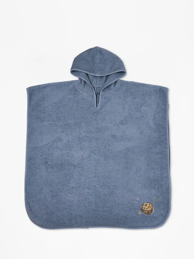 Fluffy Κεντητό Πόντσο Blue one size Sunshine