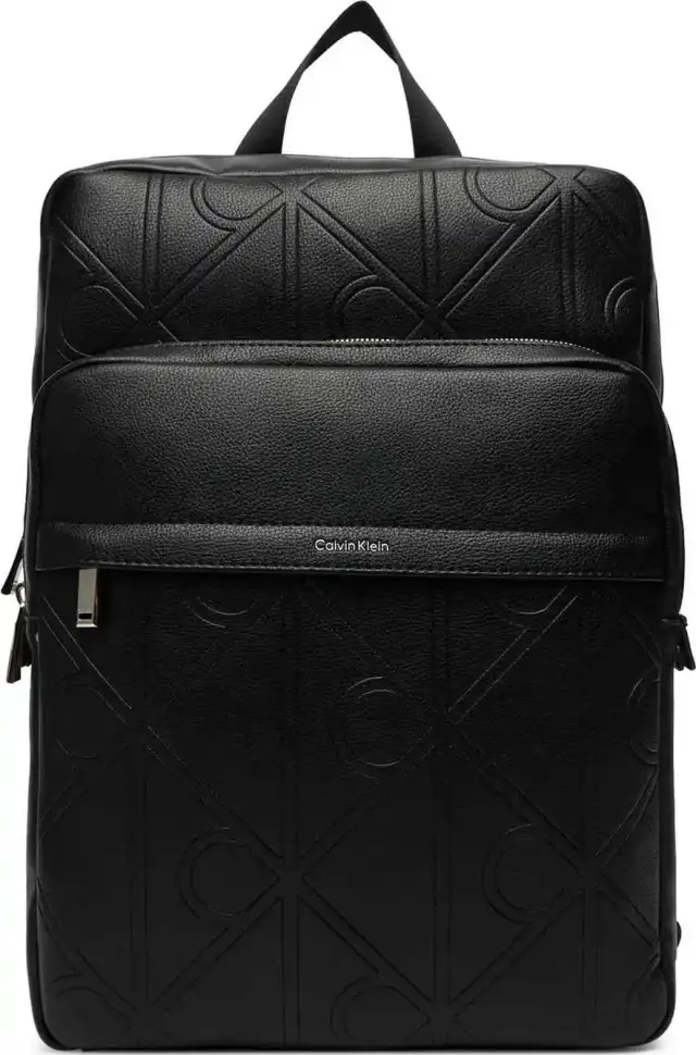 Calvin Klein Ανδρικό Μικρό Τσαντάκι Emblem AOP Emboss Slim Square BP Μαύρο
