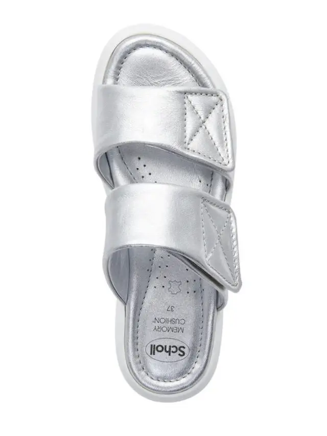 SCHOLL Boca 2 Δερμάτινα Ανατομικά Σανδάλια Σε Ασημί Χρώμα - 41 3