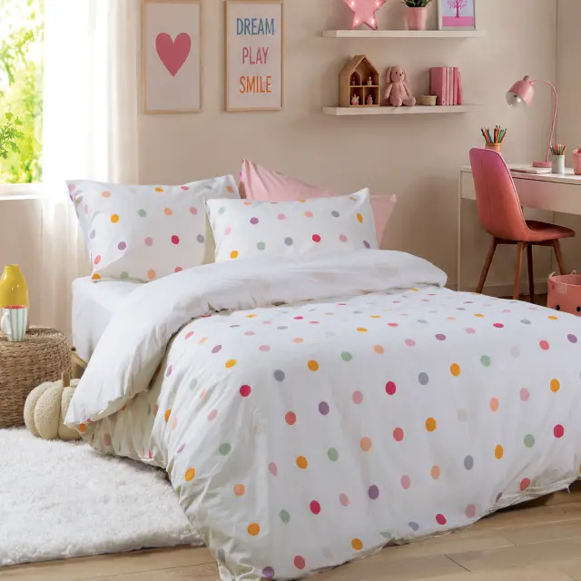 Σετ Σεντόνια Παιδικά Μονά με Λάστιχο Dots Ecru 170x260 Nef Nef Homeware, 100% BAMBAKI - ECRU (040897) 2
