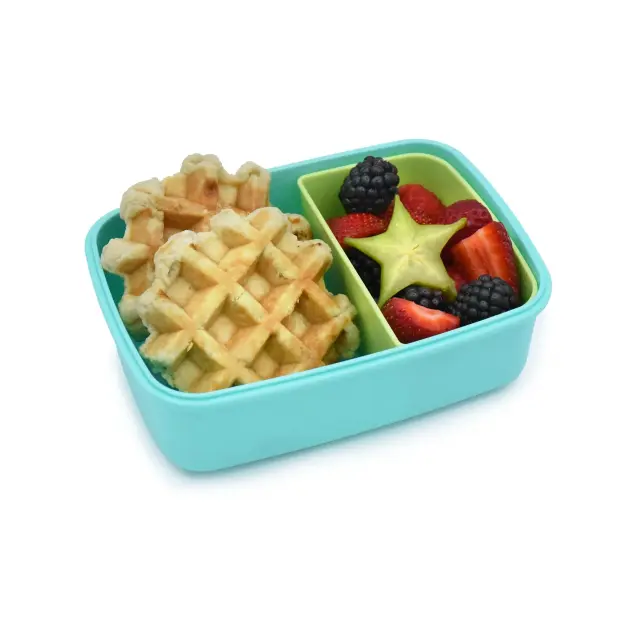 Melii Φαγητοδοχείο Bento 2 θέσεων Lime-Mint-Blue 880ml 2