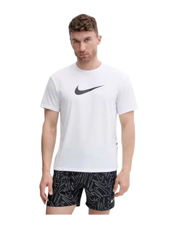 Nike - Ανδρική Αντηλιακή Μπλούζα Short Sleeve Hydroguard NESSG523-100 Λευκό