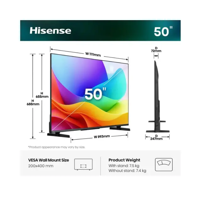 Hisense 50A5S Smart Τηλεόραση 50" Full HD QLED A5S HDR (2026) 2