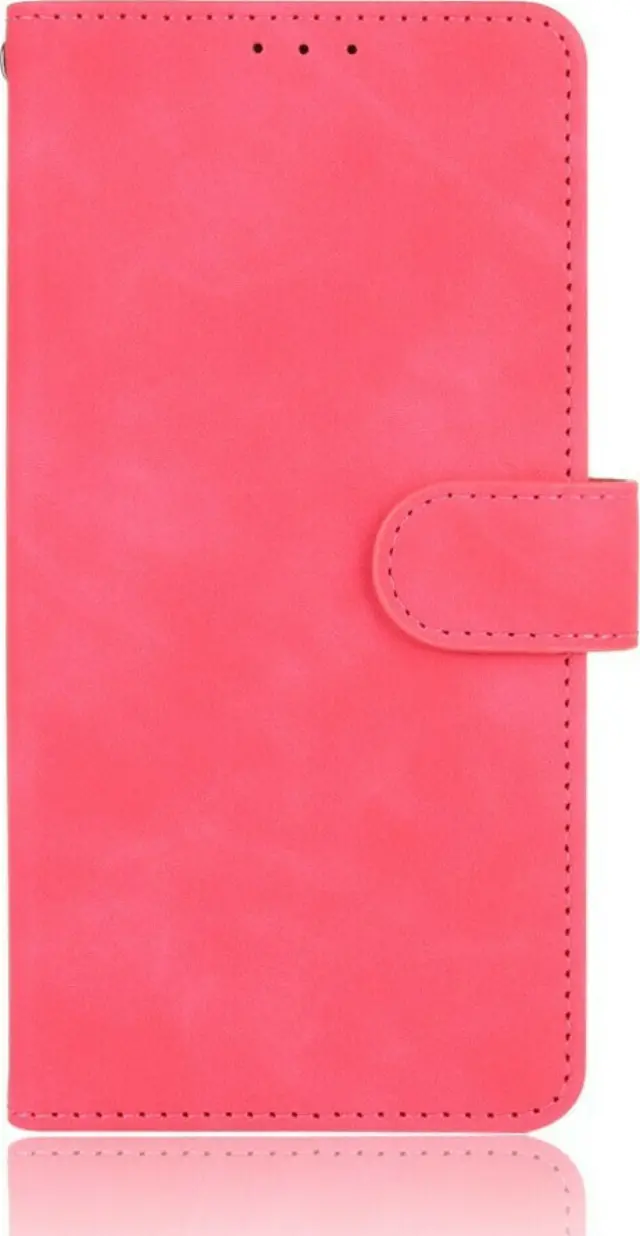 Θήκη Xiaomi Poco X3 NFC OEM Skin Touch Series με βάση στήριξης, υποδοχές καρτών και μαγνητικό κούμπωμα Flip Wallet από συνθετικό δέρμα και ΦΟΥΞΙΑ