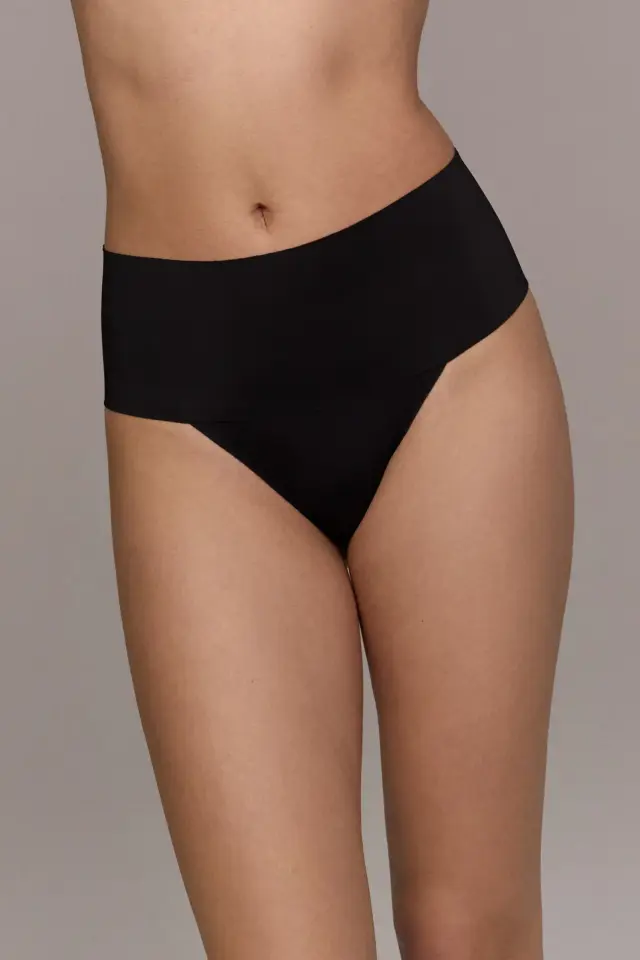 Aruelle Ivy Ψηλόμεσο String Σλιπ Διαμόρφωσης Χωρίς Ραφές Μαύρο