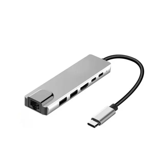 Μετατροπέας 6 σε 1 Τype C σε HDMI – 2 x USB 3.0 – 2 x Type C – Ethernet YWX – TYPE C 6 X 1