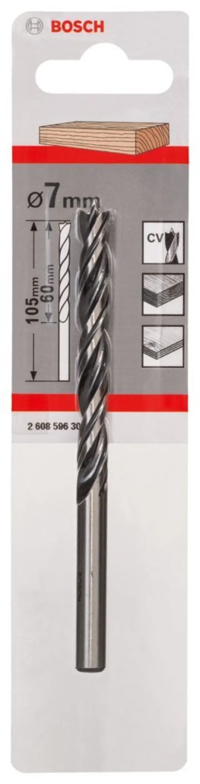 Τρυπάνι Ξύλου Bosch 2608596304 7x60x105mm