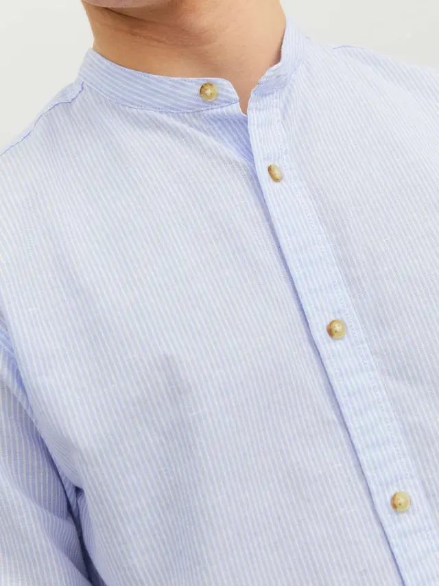 JJESUMMER BAND SHIRT L/S S22 NOOS Cashmere Blue 2