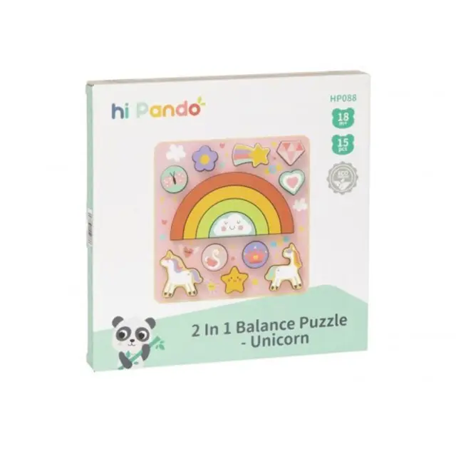 HI Pando Ξύλινο Παζλ 2 Σε 1 Balance Unicorn HP088 6976831552886