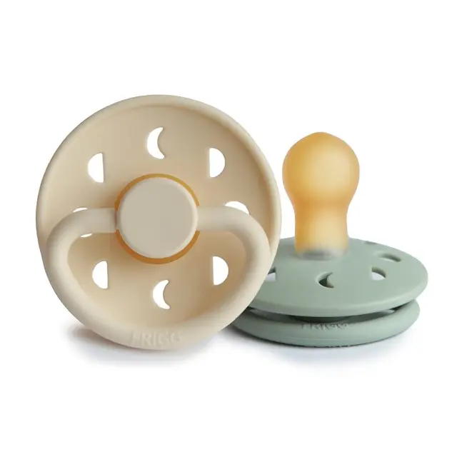 Σετ 2 Πιπίλες Latex FRIGG Moon Phase Cream/Sage 0-6 Μηνών Baby Oliver