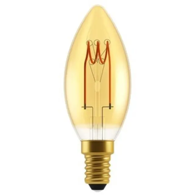 LED Filament Bulb - Candle C35 E14 2.5W 136lm 1800K Gold 320° - Dimmable