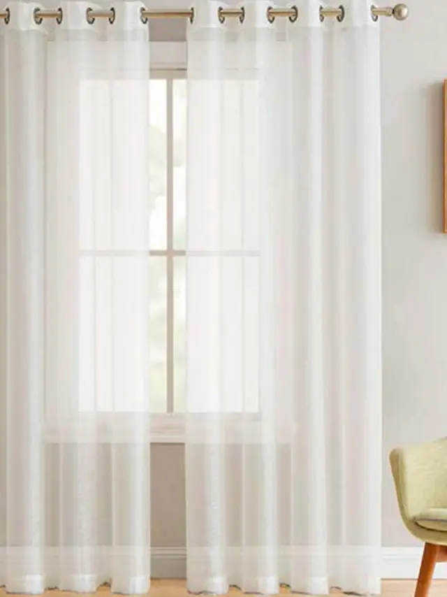 Κουρτίνα Με Τρουκς 140x260 Palamaiki Bele 100% Πολυέστερ- White