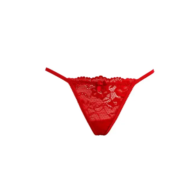 Milena Γυναικείο String Μεταλλική Καρδιά Valentine και Ευχετήρια Κάρτα, Χρώμα Κόκκινο - L-XL
