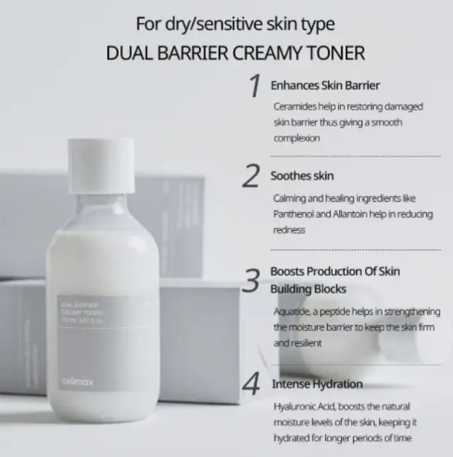 Celimax Dual Barrier Creamy Toner Λοσιόν Τόνωσης Προσώπου για Όλους τους Τύπους 150ml 3