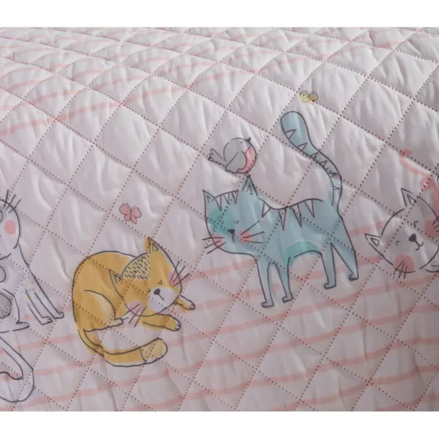 Nef-Nef Homeware Παιδικό Κουβερλί Μονό Cat Life 180x240 Ροζ 3