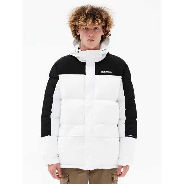 Emerson Hooded Puffer Jacket (232.EM10.57-Black-White) - Λευκό-Μαύρο
