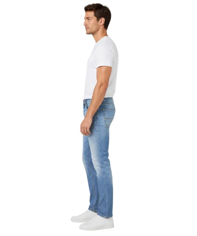 Pepe Jeans - Ανδρικό Τζιν Παντελόνι Stanley Vintage Oxford Broken Tapered Fit PM20845665-000 Μπλε Ανοιχτό 3