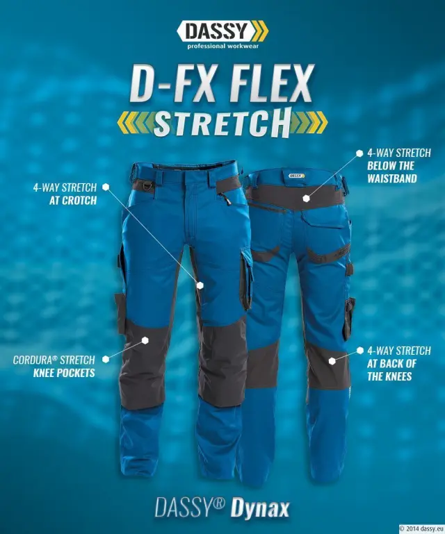 Παντελόνι Εργασίας 4-way Stretch Dassy Dynax midnight blue/anthracite grey - EU 48 3