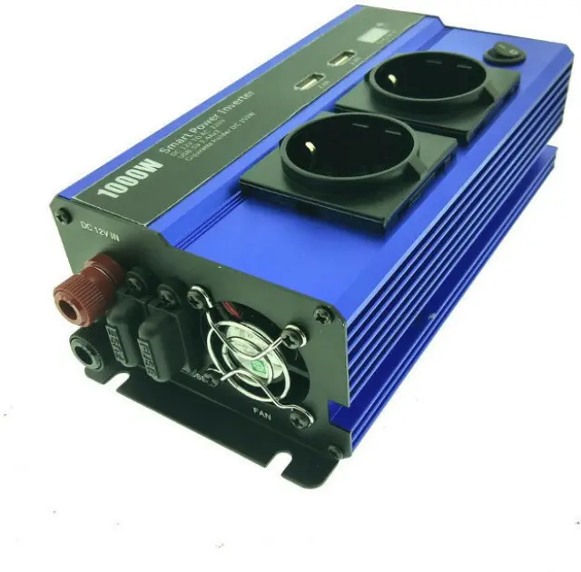 QY-7011 Inverter Αυτοκινήτου Τροποποιημένου Ημιτόνου 1000W για Μετατροπή 12V DC σε 220V AC με 2xUSB