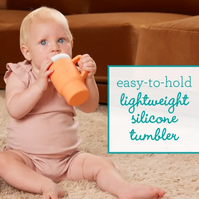 INFANTINO My 1st Tumbler - Creamsicle -κύπελο με καλαμάκι σιλικόνης 260 ml