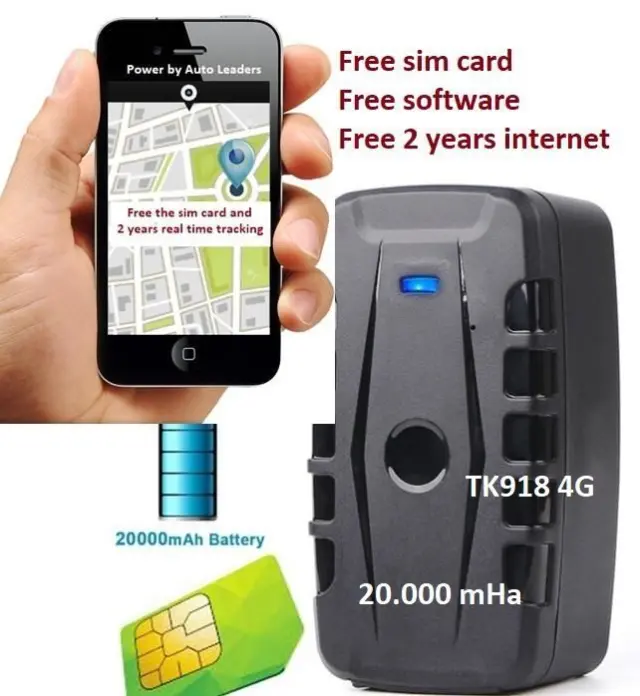 Φορητό Gps με μαγνήτη και μπαταρία 20.000 mAh με κάρτα sim & με 2 χρόνια internet - δωρεάν πρόγραμμα εντοπισμός παρακολούθηση ΤΚ918-2